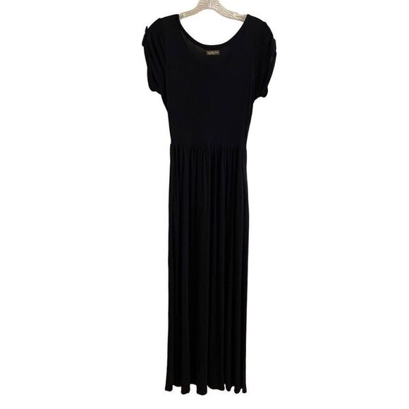 Matilda Jane Black Night Owl Maxi Dress Short Sleeves Pockets XS - Picture 3 of 7